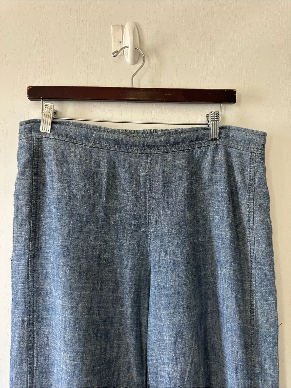 Eileen Fisher Women’s Blue Pull On Organic Cotton and Hemp Slim Pants- Medium